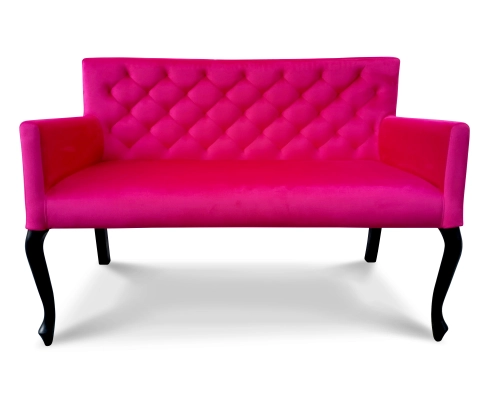 Różowa ławka tapicerowana do salonu kosmetycznego