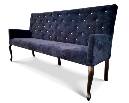 Ławka Ludwik pikowana kryształkami o wysokości 98cm