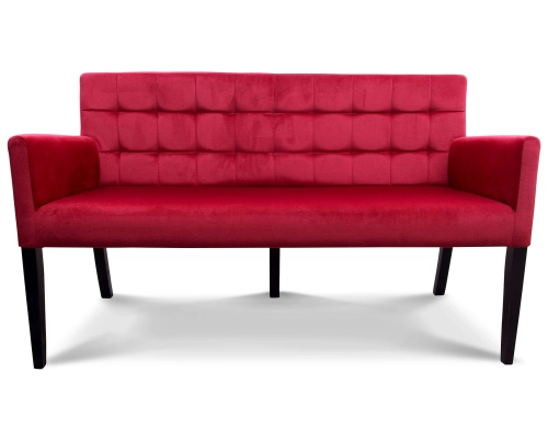 Ławka tapicerowana z oparciem i z podłokietnikami