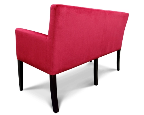 Ławka tapicerowana z oparciem i z podłokietnikami