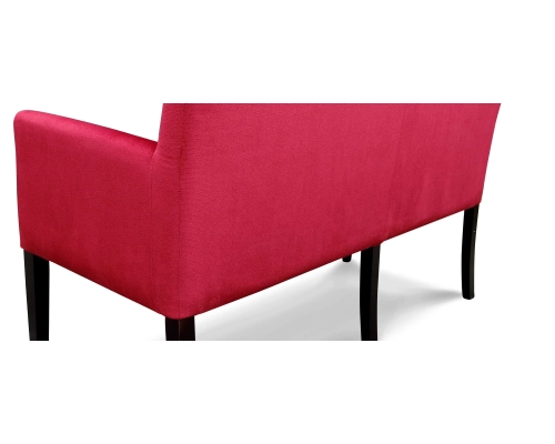 Ławka tapicerowana z oparciem i z podłokietnikami