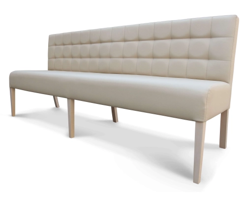 Ławka tapicerowana z oparciem do restauracji do korytarza lub do poczekalni.