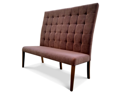 Ławka bez podłokietników o wysokośći 130cm z oparciem pikowanym w kwadraty