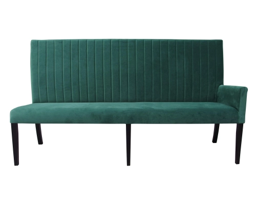 Ławki modułowe do restauracji z oparciem pikowanym.