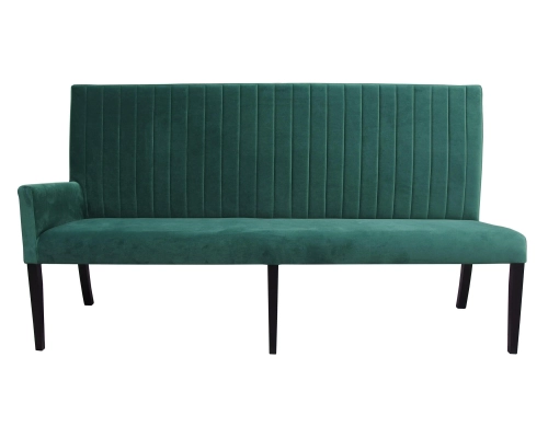 Ławki modułowe do restauracji z oparciem pikowanym.