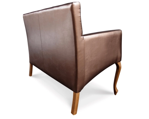 Błyszcząca  ławka Ludwik z oparciem pikowanym w karo