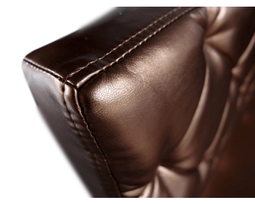 Błyszcząca  ławka Ludwik z oparciem pikowanym w karo