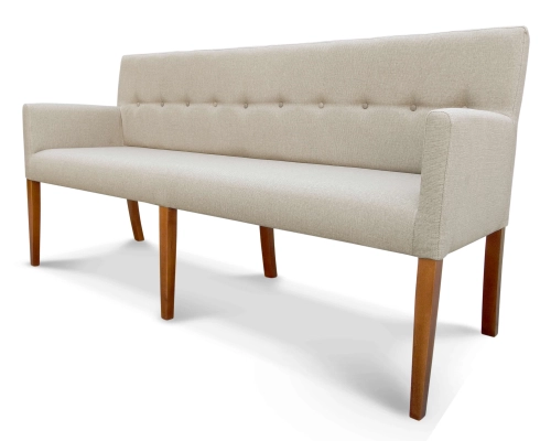 Ławka prosta z podłokietnikami. Wysokość całkowita 85cm