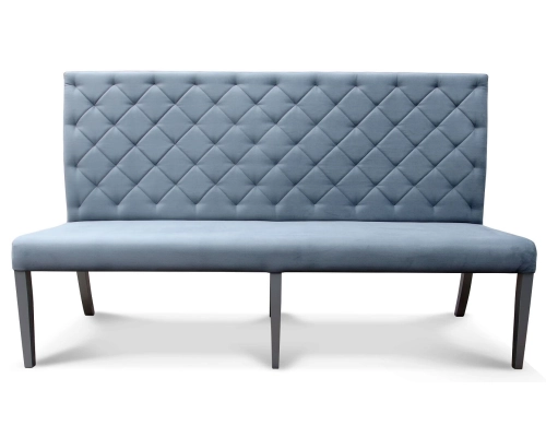 Ławka bez podłokietników o wysokośći 108cm z oparciem pikowanym w karo