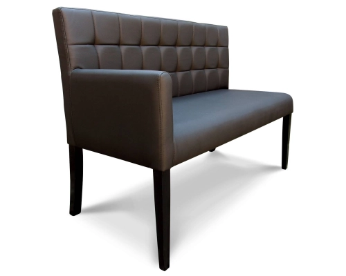 Ławka modułowa z jednym podłokietnikiem z oparciem pikowanym w kwadraty