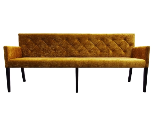 Ławka z podłokietnikami o wysokośći 85cm z oparciem pikowanym w karo + guziki