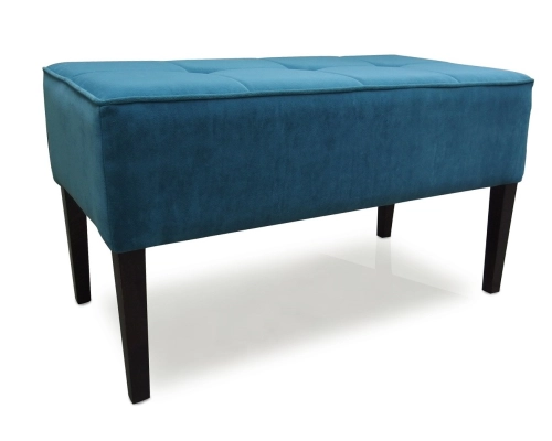 Turkusowa pufa gruba pikowana w kwadraty z  lamówką na obrzeżach