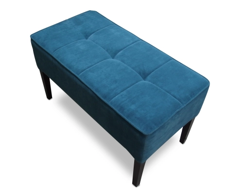 Turkusowa pufa gruba pikowana w kwadraty z  lamówką na obrzeżach