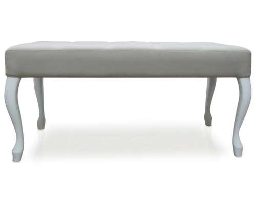 Beżowa pufa Ludwik z siedziskiem pikowanym w karo