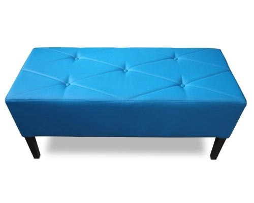 Pufa gruba na wymiar na zamówienie  z eco-skóry siedzisko pikowane w długie karo