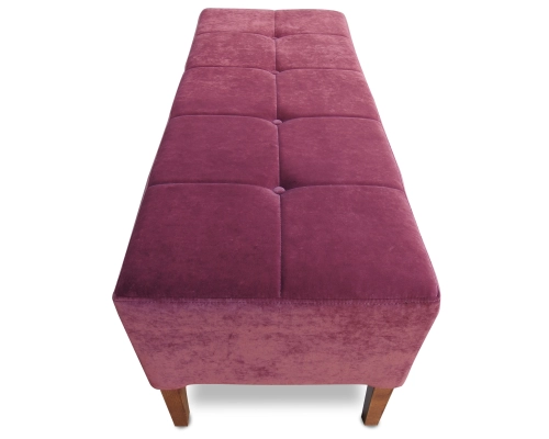 Bordowa pufa gruba pikowana w kwadraty z gu