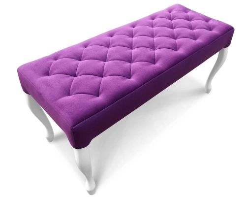 Pufa wąska Ludwik z siedziskiem pikowanym w karo