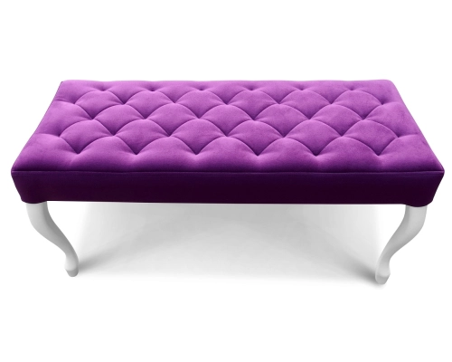 Pufa wąska Ludwik z siedziskiem pikowanym w karo