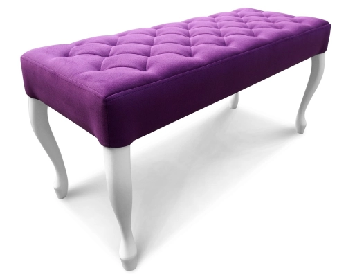 Pufa wąska Ludwik z siedziskiem pikowanym w karo