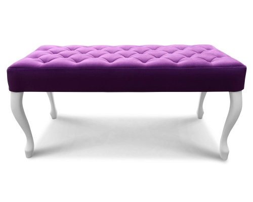 Pufa wąska Ludwik z siedziskiem pikowanym w karo