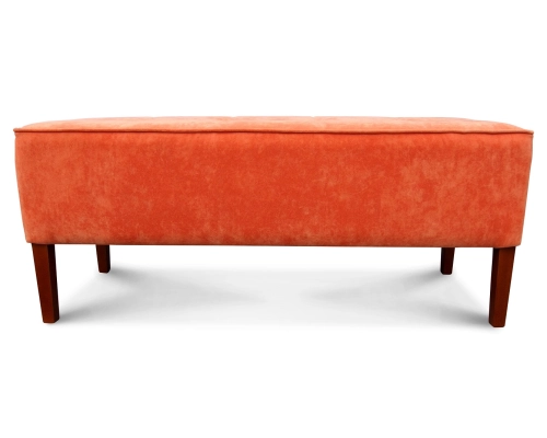 Mandarynkowa pufa gruba pikowana w kwadraty z  lamówką na obrzeżach