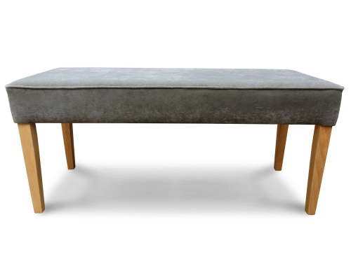 Pufa wąska z siedziskiem gładkim, niepikowanym z lamówką na obrzeżach