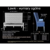Ławki tapicerowane - Wymiary ogólne